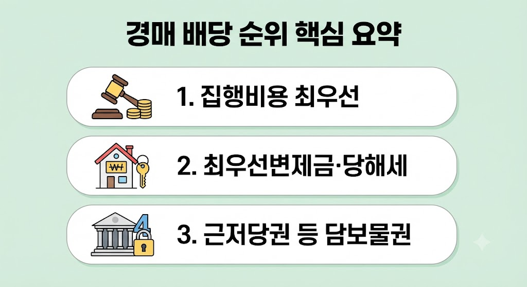 부동산 경매 배당순위와 선순위 채권 1 경매 배당순위